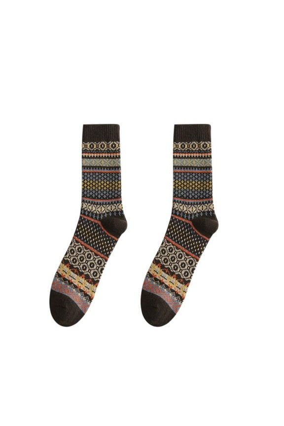 Mens Socks Ethnic Wind Warm Wool Socks Thickening Socks Fashion Winter Socks Unisex
