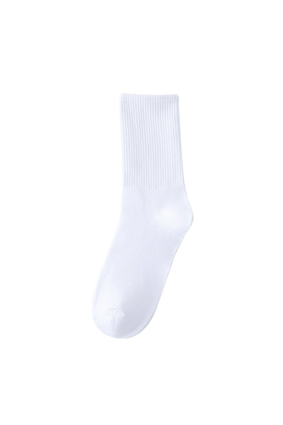 10 Pairs Mens Socks Sports Tennis Round Neck Unisex Boot Socks,White,One Size