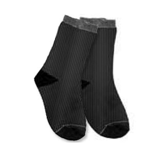 Mens Socks with Snaps-Black-Grey Pinstripe-1 Pair
