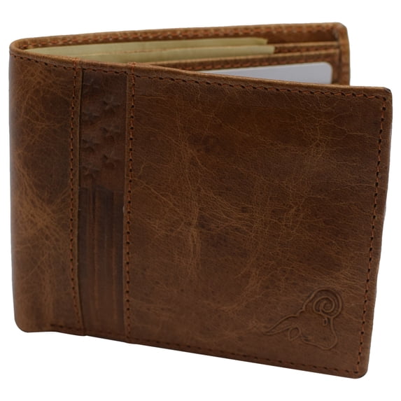 Mens Soft Genuine Leather Slim ID Bifold Wallet 60