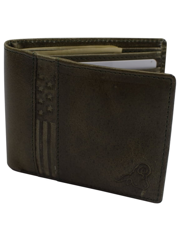 Men's Genuine Leather Slim ID Bifold Wallet, Black