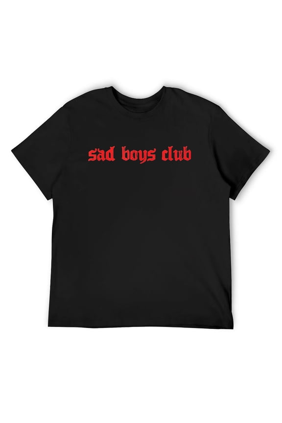 Mens Soft Grunge Sad Boys Club T-Shirt Black Medium