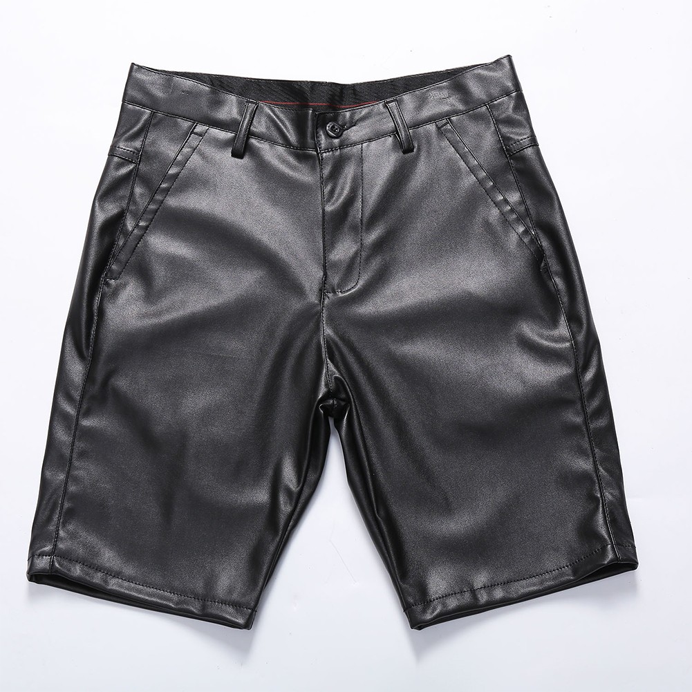 Mens Soft Leather Boxer Briefs Shorts Pants Underpants Workout Gym