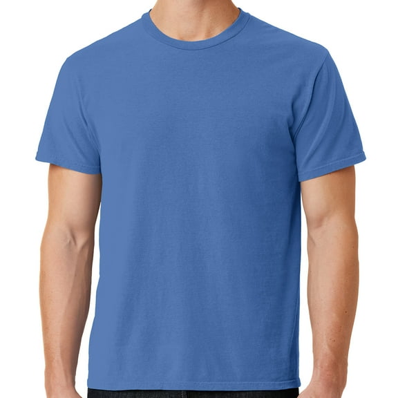 Mens Soft Pigment Dyed Cotton Tee Shirt, 2XL Blue Moon