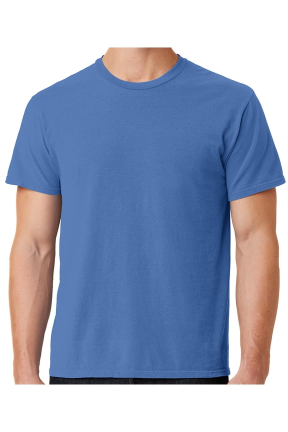 Mens Soft Pigment Dyed Cotton Tee Shirt, 2XL Blue Moon