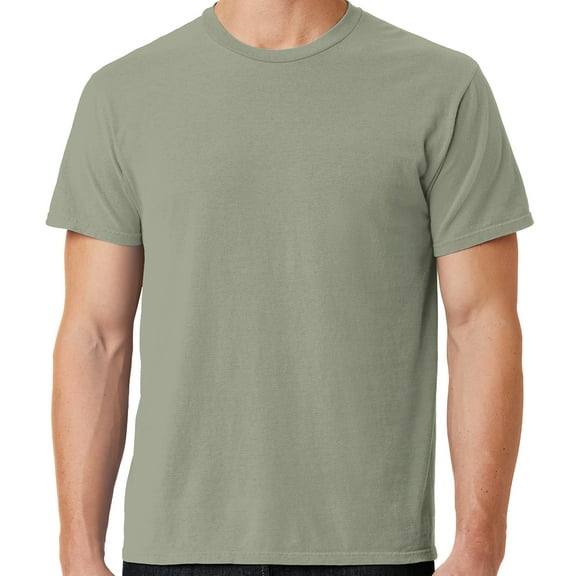 Mens Soft Pigment Dyed Cotton Tee Shirt, Large Walnut