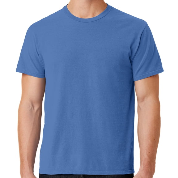 Mens Soft Pigment Dyed Cotton Tee Shirt, Medium Blue Moon