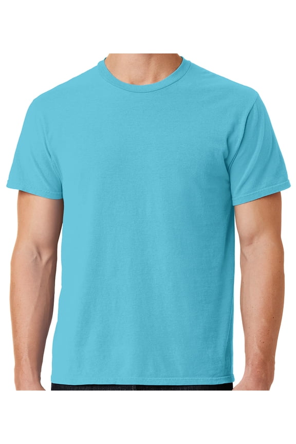 Mens Soft Pigment Dyed Cotton Tee Shirt, Medium Tidal Wave Blue