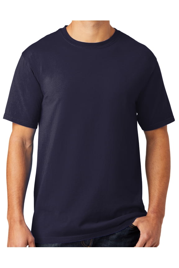 Mens Soft Pigment Dyed Cotton Tee Shirt, Small Cool True Navy Blue