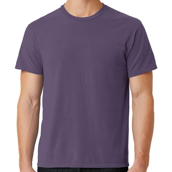 Mens Soft Pigment Dyed Cotton Tee Shirt, Small Vintage Plum