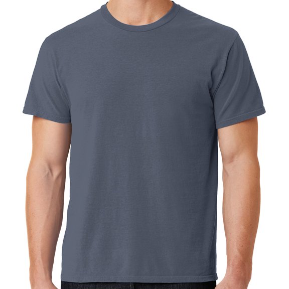 Mens Soft Pigment Dyed Cotton Tee Shirt, XL Denim Blue