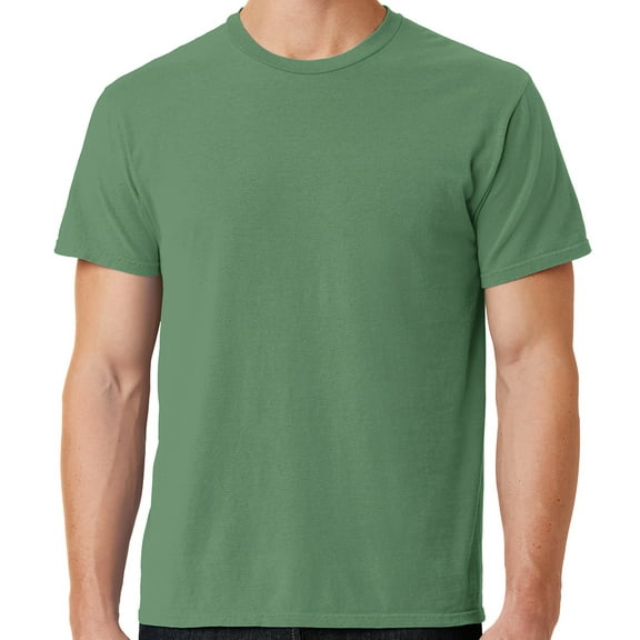 Mens Soft Pigment Dyed Cotton Tee Shirt, XL Safari Green