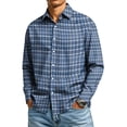thumbnail image 1 of Mens Soft Plaid Checkered Long Sleeve Button Up Shirt Regular Fit Lapel Collar 4 Way Stretch Easy Care Machine Washable Work Business Casual Outdoor Vacation Outing Use 2XL, 1 of 6