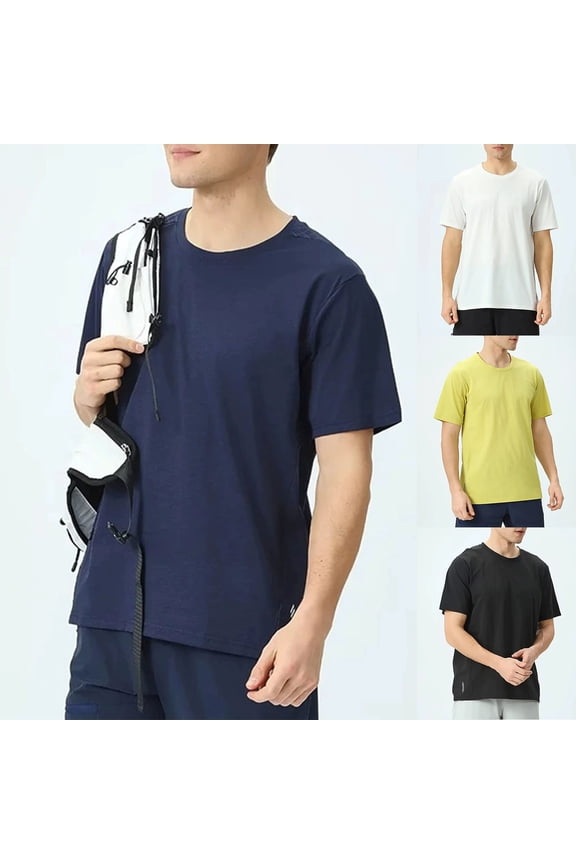 Mens Soft T-Shirt Short Sleeve Pack Crewneck Classic Jersey Tee Vintage Undershirt Cotton Tops Summer Trendy Athletic Short Sleeve (Black,XXXL)