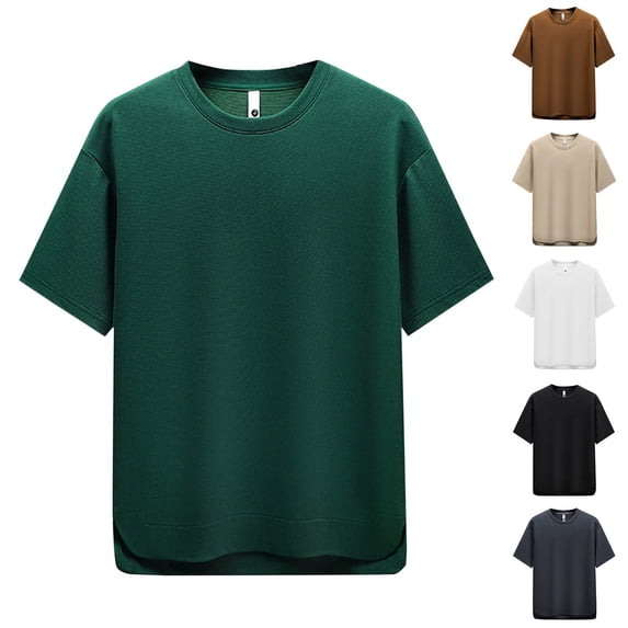 Mens Soft T-Shirt Short Sleeve Pack Crewneck Gym Tee Shirt Regular Fit Undershirt Tee Tops Bulk Fashion Casual Athletic Short Sleeve (Black,XXXL)
