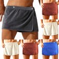 thumbnail image 1 of Mens Soft Wearable Bath Towel Short Pants Adjustable Towel Pool Beach Spa Bathing Shower Cover up Wrap Around Towels, 1 of 7