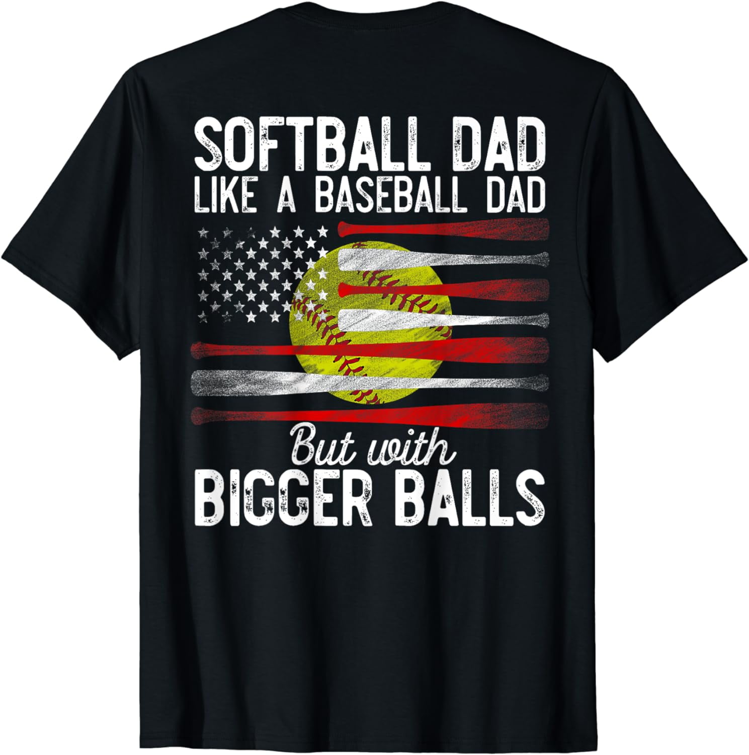 Mens Softball Dad Like A Baseball Dad Definition On Back TShirt