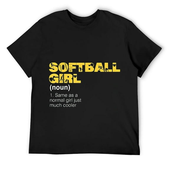 Mens Softball Girl Definition Funny & Sassy Sports Sayings T-Shirt Black XL