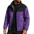 thumbnail image 1 of Mens Softshell Jacket -Water Resistant Windbreaker Bomber Jacket Performance Mens Rain Jacket for Hiking Running Jogging Size XXS-XL Purple, 1 of 7