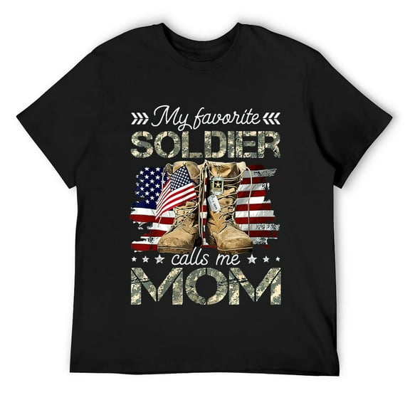 Mens Soldier Mom Army Mom Army Graduation Mom T-Shirt Black M