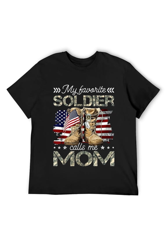 Mens Soldier Mom Army Mom Army Graduation Mom T-Shirt Black M