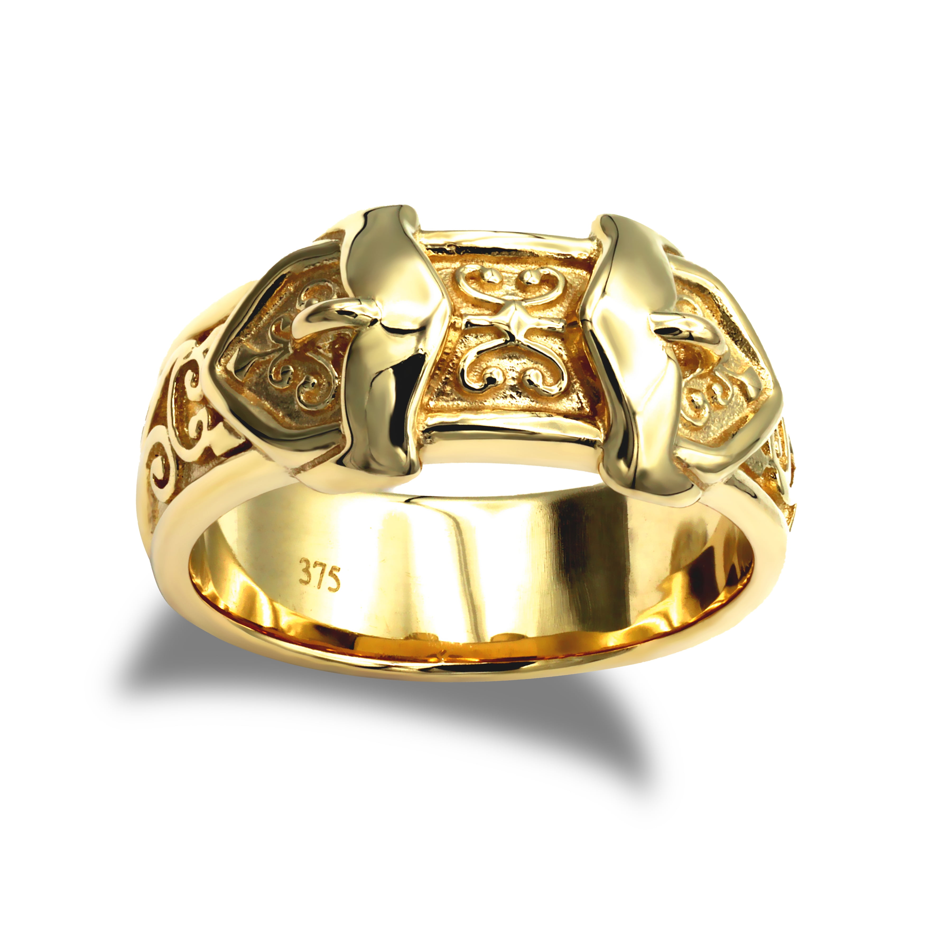 Double buckle fashion ring gold