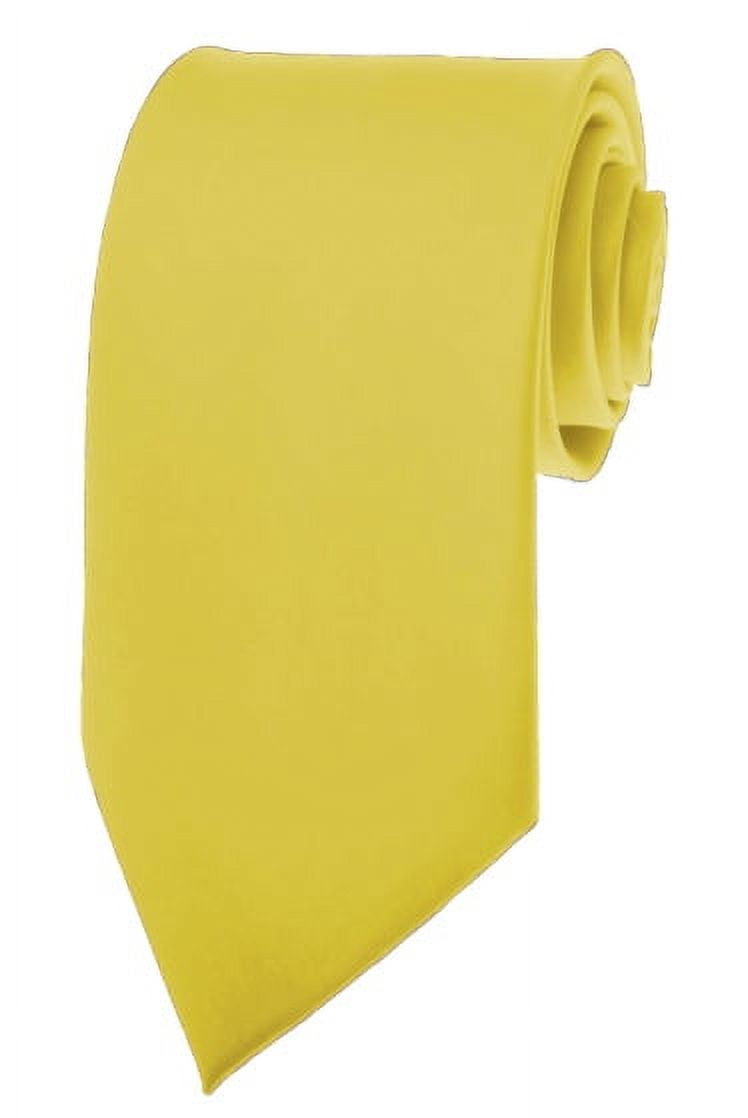 Mens Solid Baby Yellow Ties Necktie