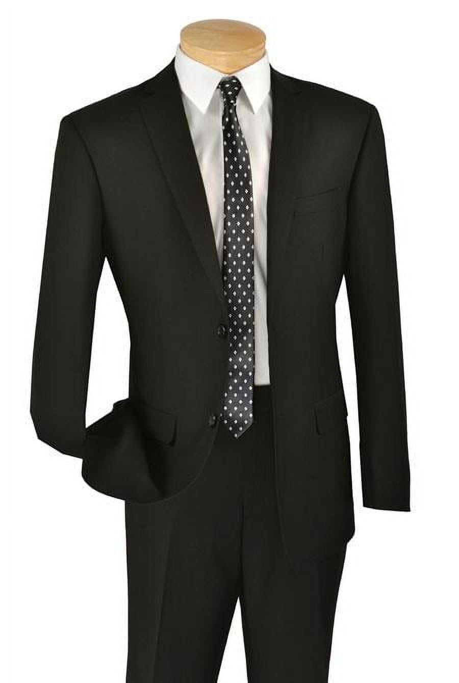 Men's 2 piece Business Suit - Black - P N RAO