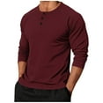 thumbnail image 1 of Mens Solid Blouses Tops Athletic Stretch Slim Fit T-Shirts Raglan Long Sleeve Tops Lightweight Comfy Oversized Blouses Gym Traning Track Joggers Blouses, 1 of 5