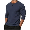 thumbnail image 1 of Mens Solid Blouses Tops Athletic Stretch Slim Fit T-Shirts Raglan Long Sleeve Tops Lightweight Comfy Oversized Blouses Gym Traning Track Joggers Blouses, 1 of 5