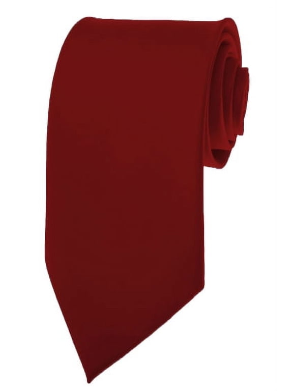Mens Solid Burgundy Ties Necktie