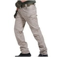 thumbnail image 1 of Mens Solid Color Casual Cargo Pants Straight Baggy Stretch Hiking Pants Multi-pocket Water Resistant Comfy Outdoor Trousers, 1 of 5