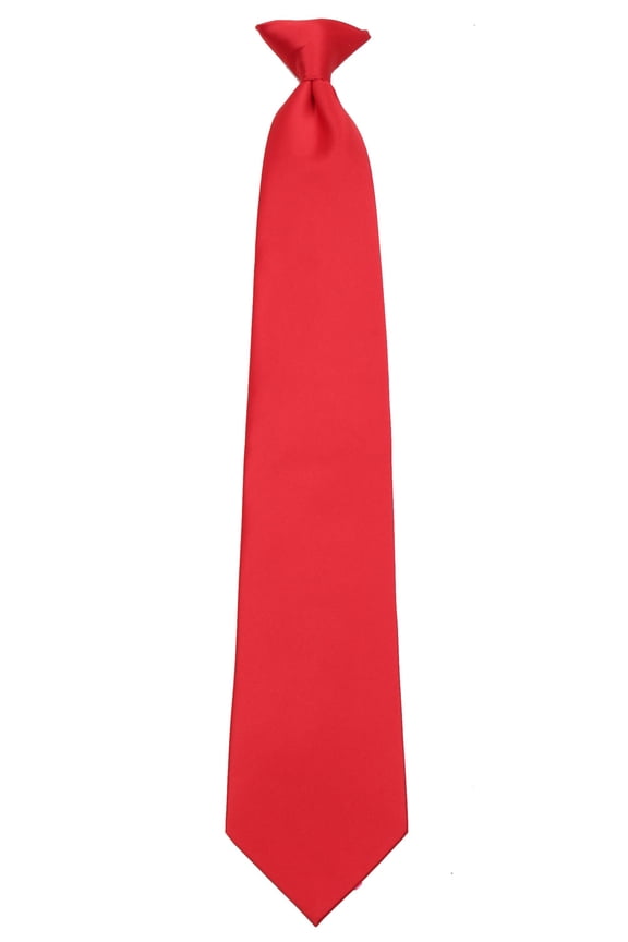 Mens Solid Color Clip On Easy to Remove Clip Necktie Ties