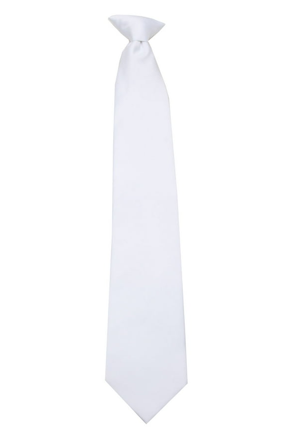 Mens Solid Color Clip On Easy to Remove Clip Necktie Ties