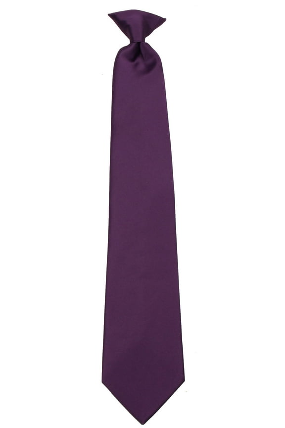 Mens Solid Color Clip On Easy to Remove Clip Necktie Ties