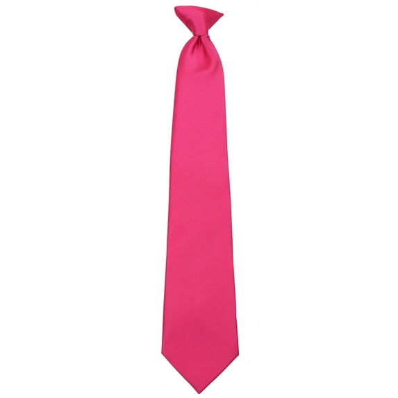 Mens Solid Color Clip On Easy to Remove Clip Necktie Ties