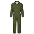thumbnail image 1 of Mens Solid Color Coveralls Collared Long Sleeve Zip Up Utility Jumpsuits with Pockets Mechanic Workwear Boiler Suits, 1 of 8