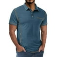 thumbnail image 1 of Mens Solid Color Polo Shirt Casual Short Sleeve Comfort Collared Everyday Breathable Top Spring Summer Pullover, 1 of 4