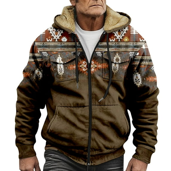 Mens Solid Color Simple Plus Velvet Thick Coat Jacket In Autumn And Winter