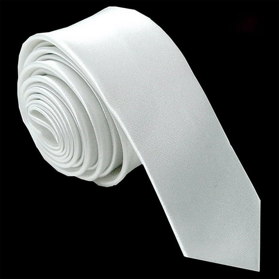 Mens Solid Color Skinny Necktie Slim Formal Tie for Wedding and Business