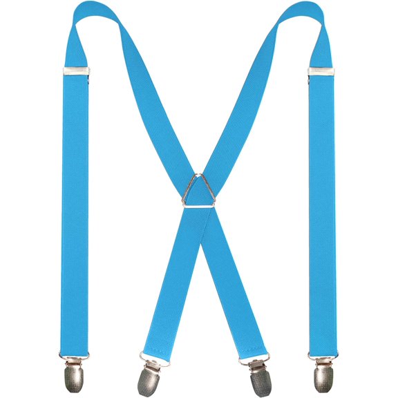 Mens Solid Color Suspender with 4 Clips Adjustable Braces