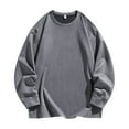 thumbnail image 1 of Mens Solid Color Sweatshirts Soft Cotton Crewneck Pullover Tops Long Sleeve Loose Casual Fall Winter Clothes (L, Gray), 1 of 4