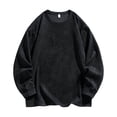 thumbnail image 1 of Mens Solid Color Sweatshirts Soft Cotton Crewneck Pullover Tops Long Sleeve Loose Casual Fall Winter Clothes (M, Black), 1 of 4