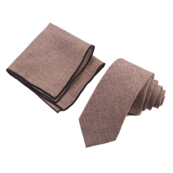 Mens Solid Color Ties Formal Necktie and Pocket Square Set Classic Wedding Business Tie & Handkerchief