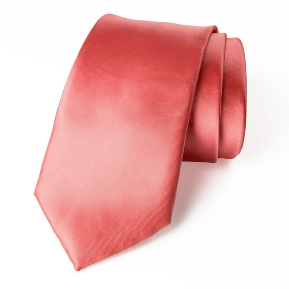 Mens Solid ColorTie Woven Wedding Necktie 3.5" For Men Satin Finish