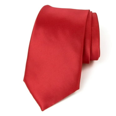 Mens Solid ColorTie Woven Wedding Necktie 3.5" For Men Satin Finish