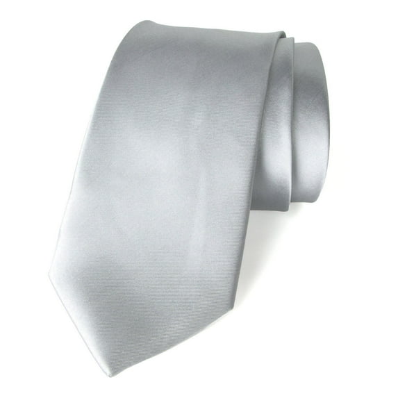 Mens Solid ColorTie Woven Wedding Necktie 3.5" For Men Satin Finish