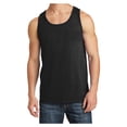 thumbnail image 1 of Mens Solid Cotton Tank Top Sleeveless Tee Shirt for Sports, Gym, Fitness, Beach Jet Black 2X-Large, 1 of 5