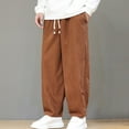thumbnail image 1 of Mens Solid Drawstring Waist Sweatpants Cargos Men Plus Size Pants for Men Adjustable Waist Sweat Pant Open Legged Sweatpants for Men Mend Sweatpants, 1 of 9