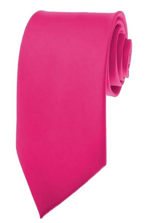 Mens Solid Fuchsia Ties Necktie